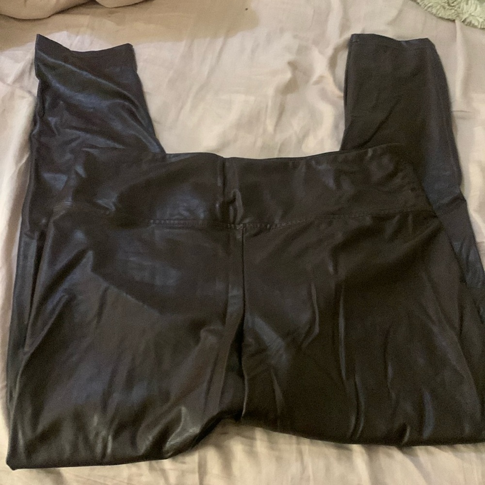 Boston proper brown faux leather leggings medium M